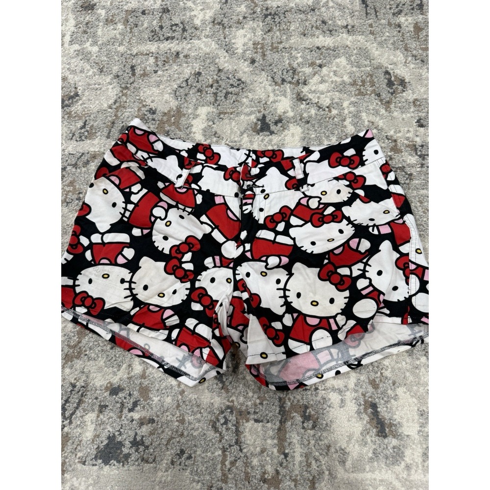 HELLO KITTY LOUDMOUTH SHORT SHORTS WOMENS SIZE LOGOS COTTON GOLF Read Stains‎ 6